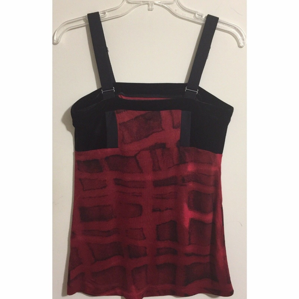 Simply Vera Sz S Top Red Black Velvet - Picture 3 of 7